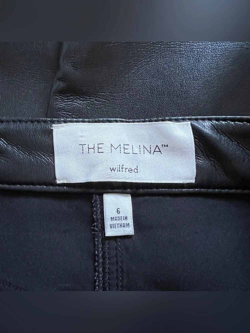 Aritzia Wilfred The‎ Melina Pants Faux Leather Biker Preppy Minimalist Moto Sz 6